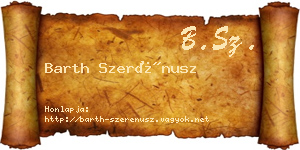 Barth Szerénusz névjegykártya